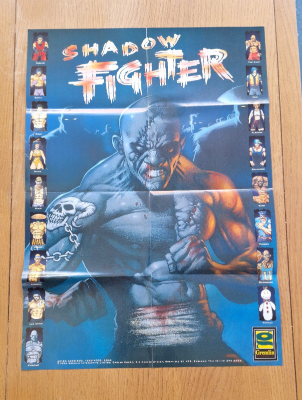Shadow Fighter game poster for the Commodore Amiga game. Very good condition.
