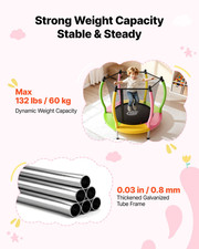 VEVOR Trampoline for Kids, Toddler Mini Trampoline, 132 lbs Capacity Indoor Outd