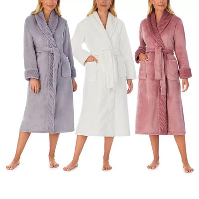 Carole Hochman Damen Plüschrobe Ankleid Elfenbein, grau lila, rosa rosa