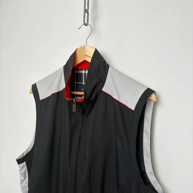 Burberry Golf Vintage Black/Grey Nylon Vest Gilet image 2