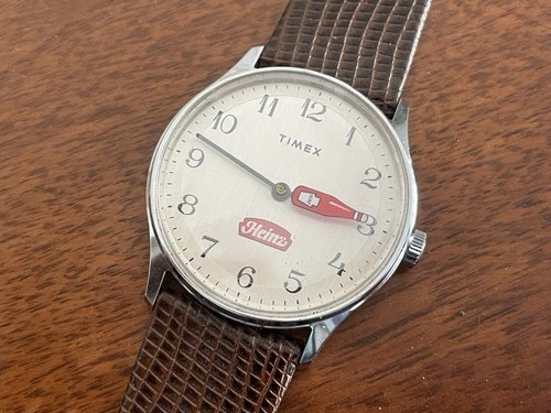 Vintage Rare 1980's Timex Mercury Heinz Ketchup Mystery Dial Men's Watch Collect