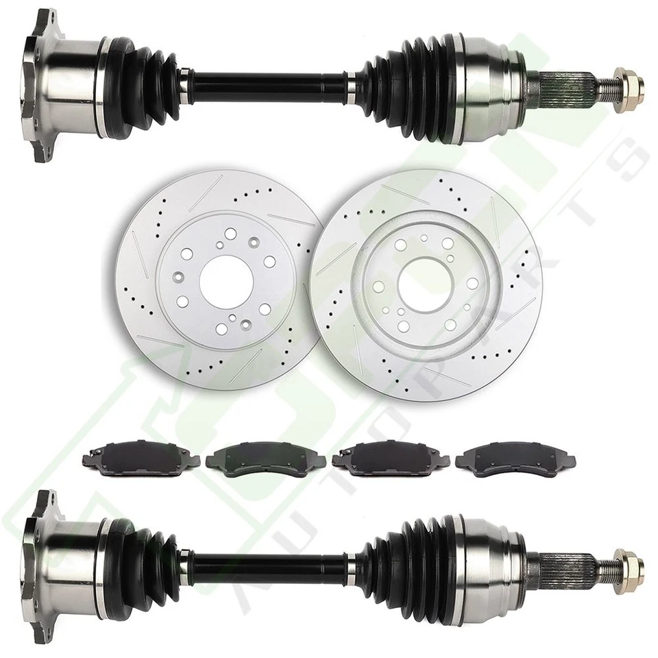 Front CV Axle Brake Pads & Rotors Fit for 2011-2014 GMC Yukon XL 1500 5.3L - Imagem 2 de 4