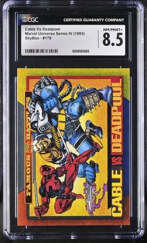 Skybox Marvel Universe 1993 Series 4 Cable Vs Deadpool #178 CGC 8.5