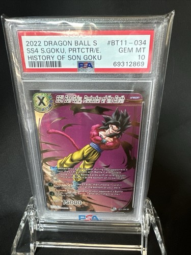 2022 Dragon Ball Super SS4 Son Goku Protector of the Earth BT11-034 PSA 10