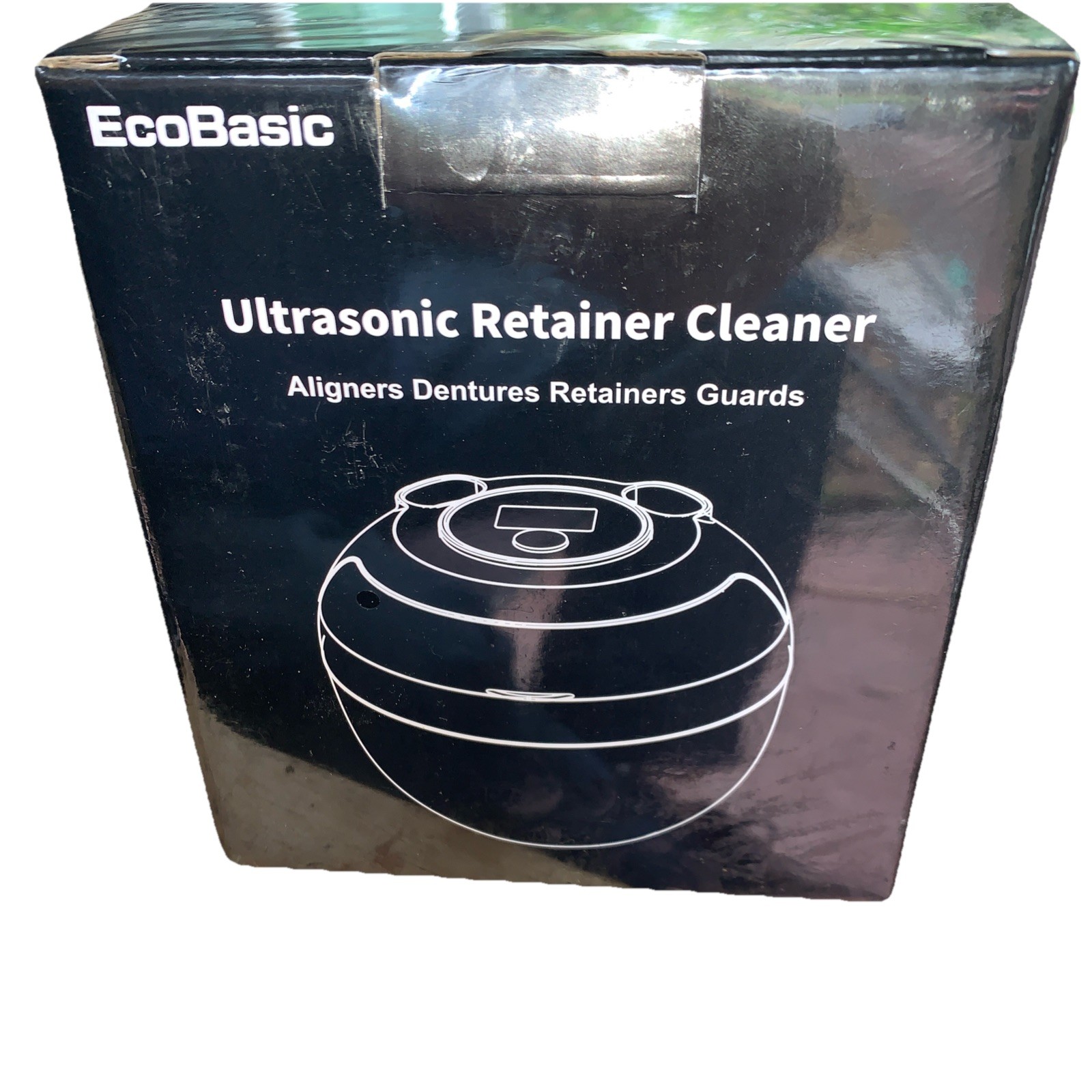 ECOBASIC ULTRASONIC RETAINER CLEANER MACHINE DENTURES MOUTH GUARDS - BLACK !!