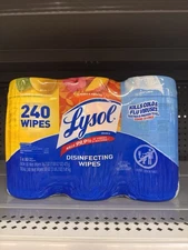 Lysol Disinfectant Wipes Variety Lemon Mango Linen 240 Count 3-Pack Canister