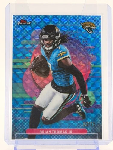 2025 Topps Finest Brian Thomas Jr. Uncommon Blue Checkered /75 #167 Jaguars WR