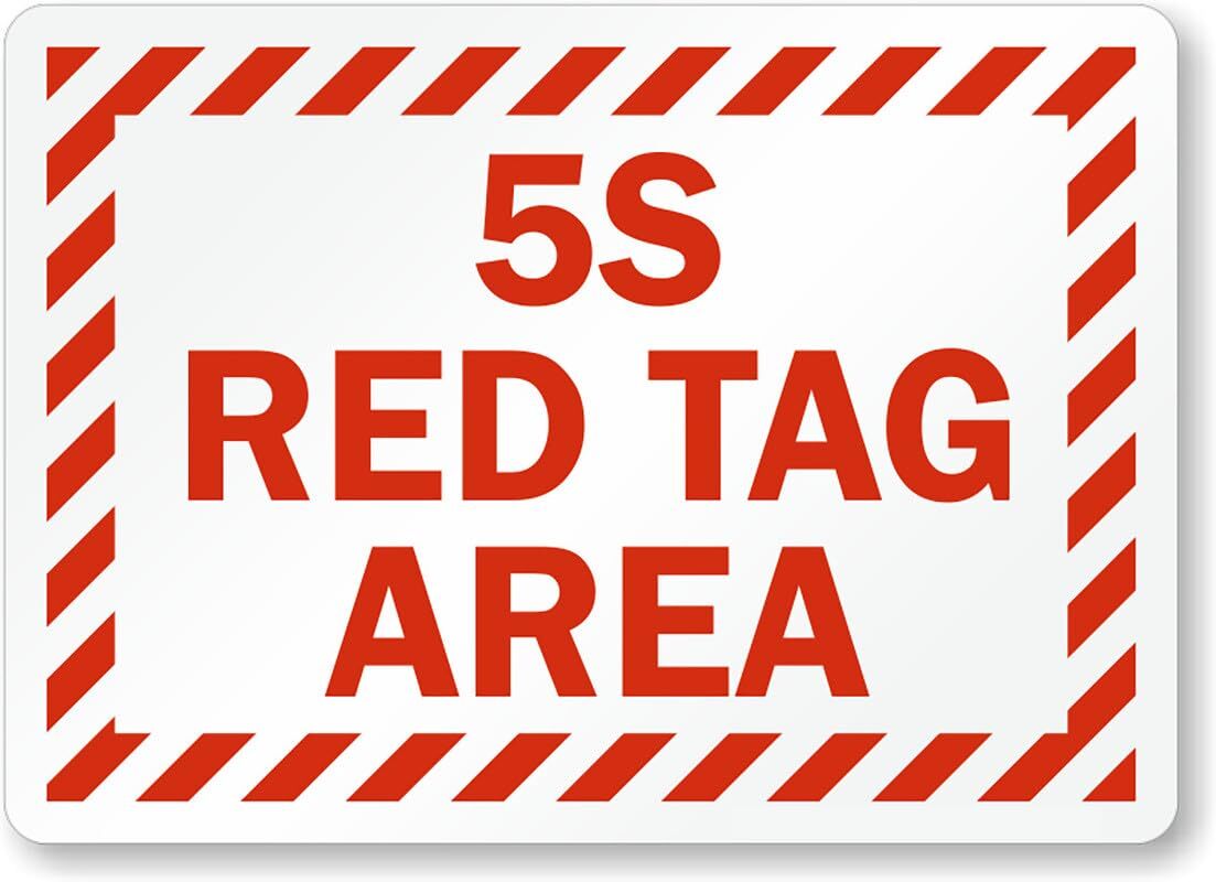 5S Red Tag Area Aluminum Weatherproof 8