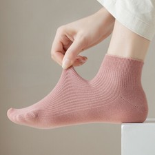 5 Pairs Women's Autumn Casual Solid Color Cotton Breathable Women's socks