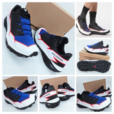 Salomon US 12 Men's Black/White/Blue Trail Running Speed Lace -Thundercross -NIB