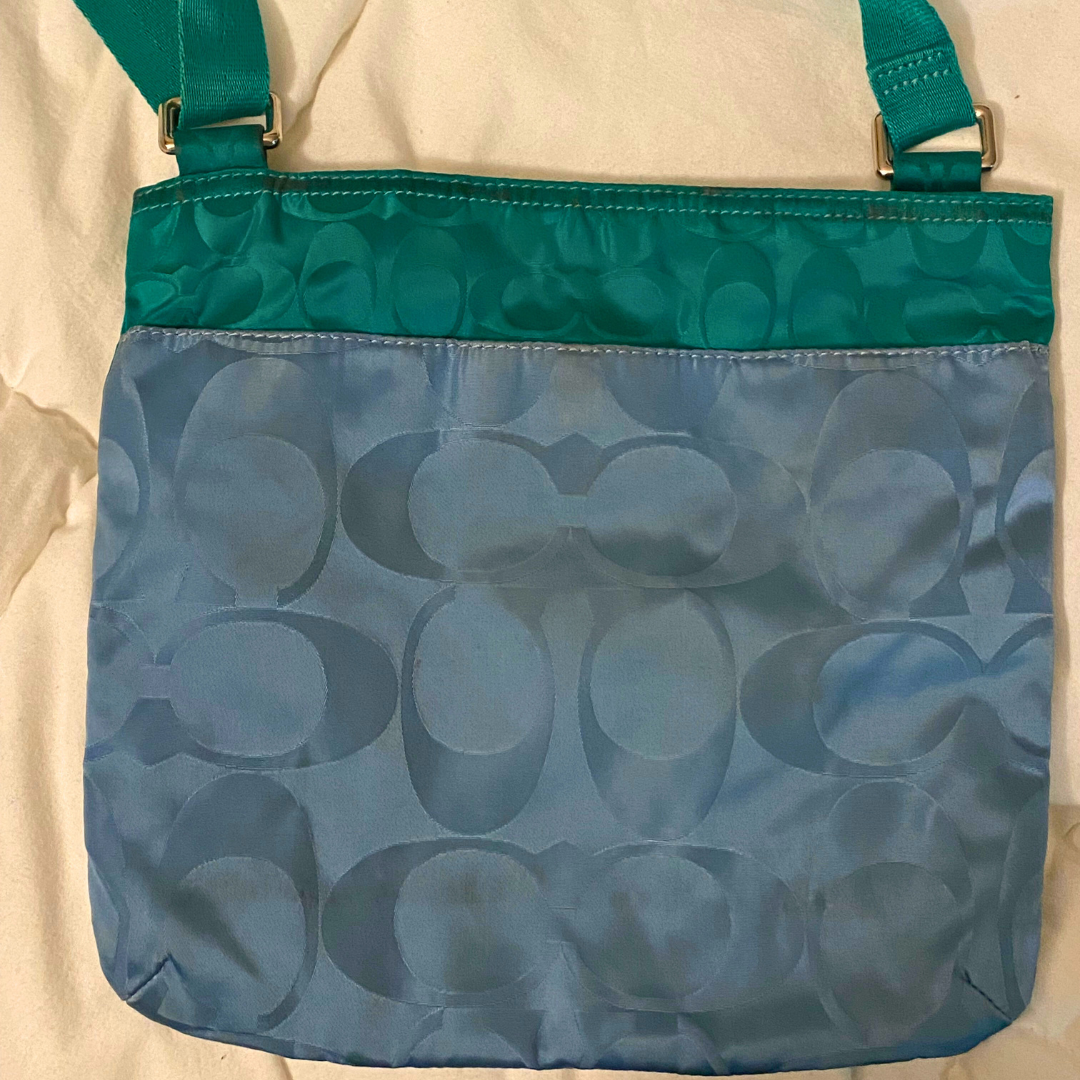 Coach Getaway Nylon Crossbody Bag, Teal/Green - Used - Fair Condition SEE PICS