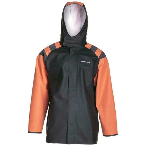 Grundens Balder S 302 Orange & Black Hooded Commercial Fishing Rain