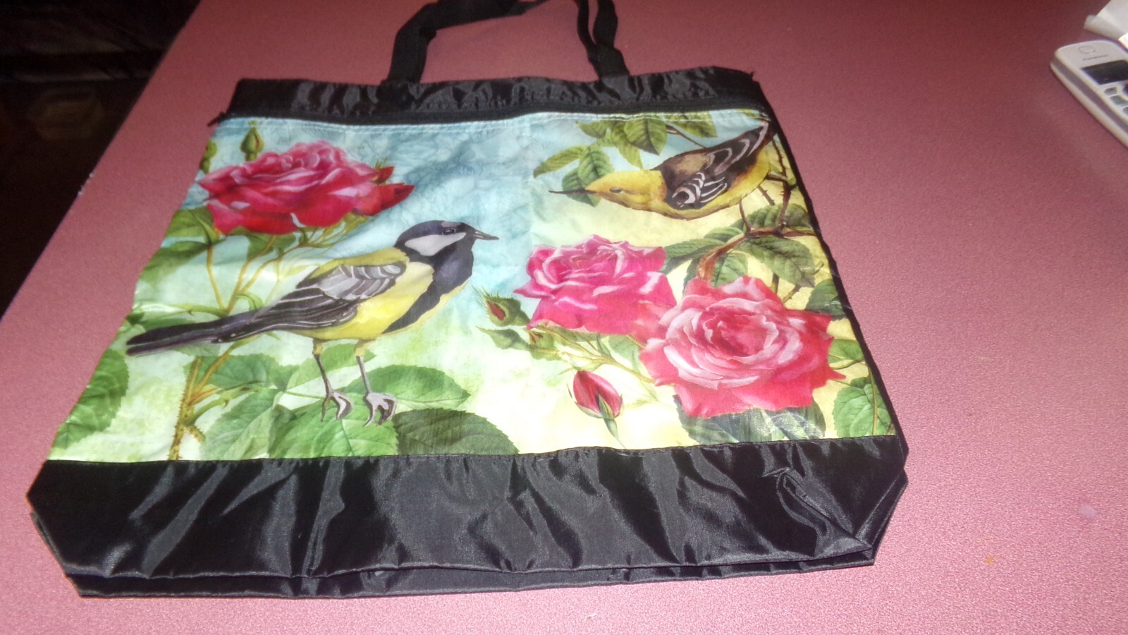 Bright Colorful Lightweight Yellow Bird Shopper Tote - New