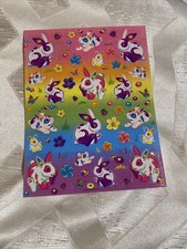 Vintage Lisa Frank Bunny Fun Rainbow Sticker Sheet S376