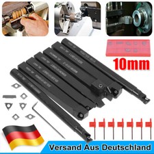 7Stk Drehmeißel Set 10mm Drehstahl Klemmhalter Bohrstange 7 Wendeschneidplatten