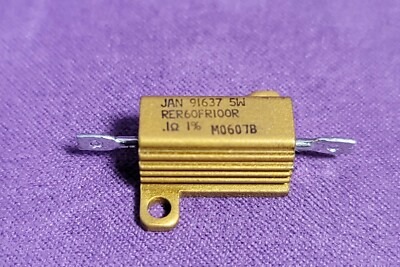 (15) JAN 91637 RER60FR100R 5W .1 Ohm 1%  WIREWOUND RESISTOR 