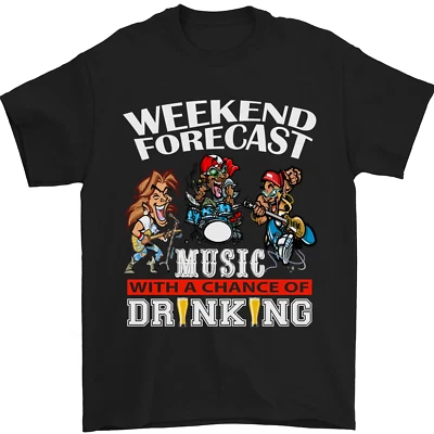 Musique Weekend Drôle Alcool Bière T-Shirt 100% Coton - Photo 1/4