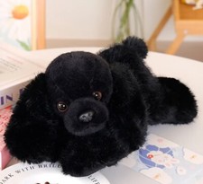 Black Cocker Spaniel Dog Plush Toy 12" Stuffed Animal Toddler Doll Gift for Kids