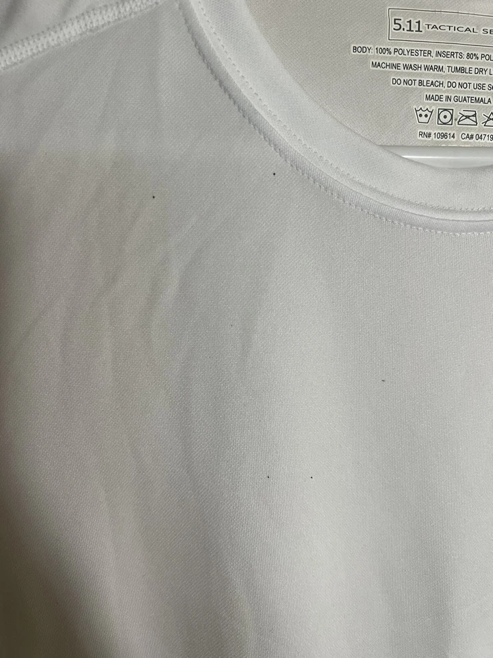 5.11 Tactical Men's Loose Fit Crew Short Sleeve Shirt Style 40007 White Size L - Image 4 of 4