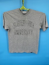 VTG Jansport Slippery Rock University Shirt Mens L Gray USA Made Single Stitch