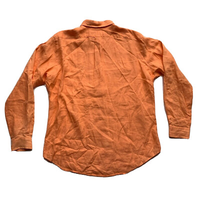 Ralph Lauren 100% Linen Shirt Mens Large Classic Fit Button Up