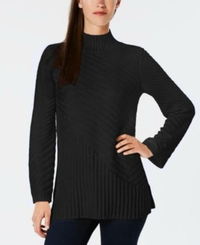 patterned mock turtleneck