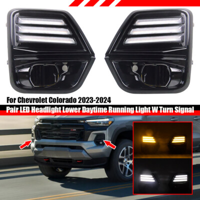 For Chevrolet Colorado 2023-24 LED Fog Light w Turn Signal Daytime Running Light