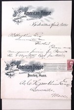 1890 American House Hotel Russell & Sturgis Boston MA Letterhead & Cover