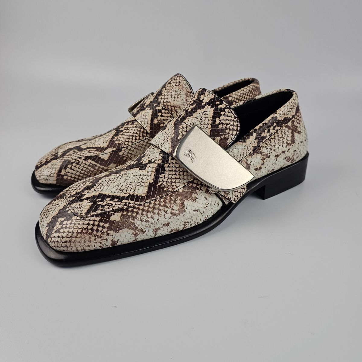 BURBERRY Shield Men's Serpent Print Leather Loafers New | eBay BURBERRY Shield Men's Serpent Print Leather Loafers New | eBay