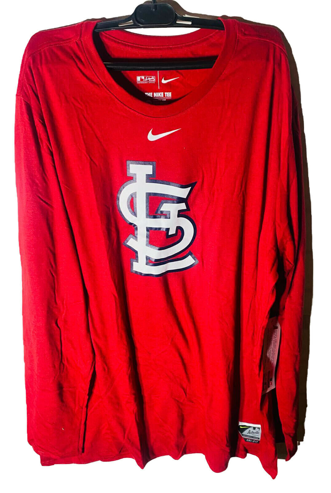 Nike Men's St. Louis Cardinals Authentic Collection Dri-FIT Long-Sleeve 2XL  RED