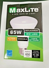 MaxLite 65W Flood Lamp Bulbs 8W LED Dimmable 2700K Soft White 1Bulb