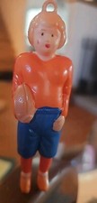 CELLULOID VINT FOOTBALL PLAYER BLOW-MOLDED ORNAMENT FIGURINE JAPAN 4-1/2" HIGH