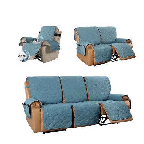 Quilted Armchair Recliner Chair Cover Couch Slipcover Mat For Pet 1/2/3 Seater - Picture 37 of 119