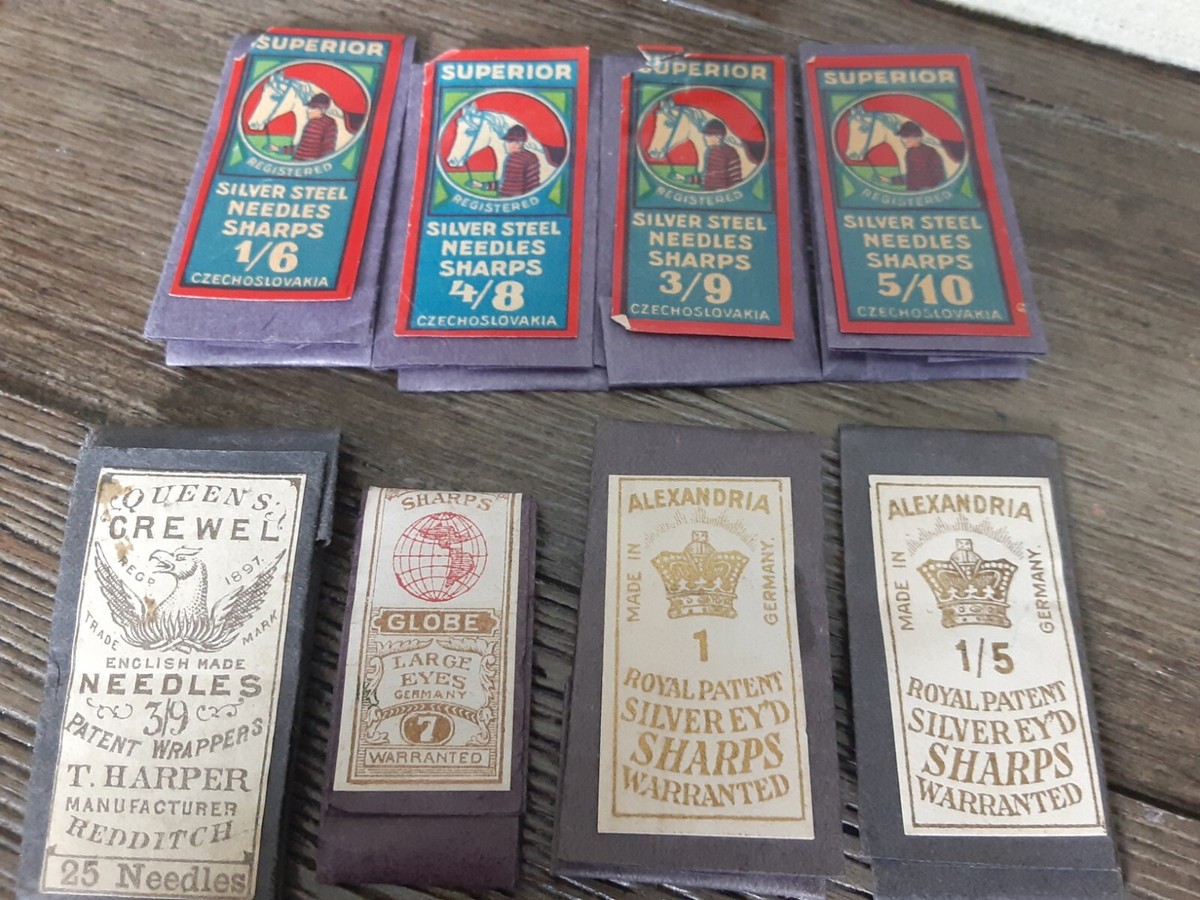 RARE Vintage/Antique Lot of Eight (8) Packets of Sewing Needles