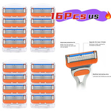16PCS Suitable Gillette Fusion 5-Layer Men's Razor Blade Refills Orange in stock