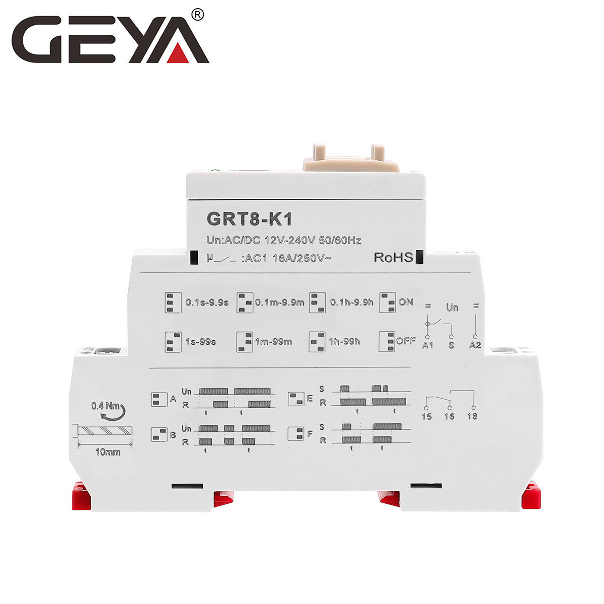 Multi-Function Timer Relay GEYA Time Delay Relay - On Delay / Off Delay ...