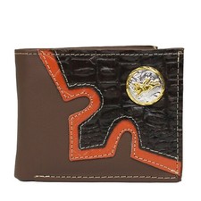 Mens Genuine Leather Wallet Western Cowboy Rodeo Bi-Fold Mexican Billetera