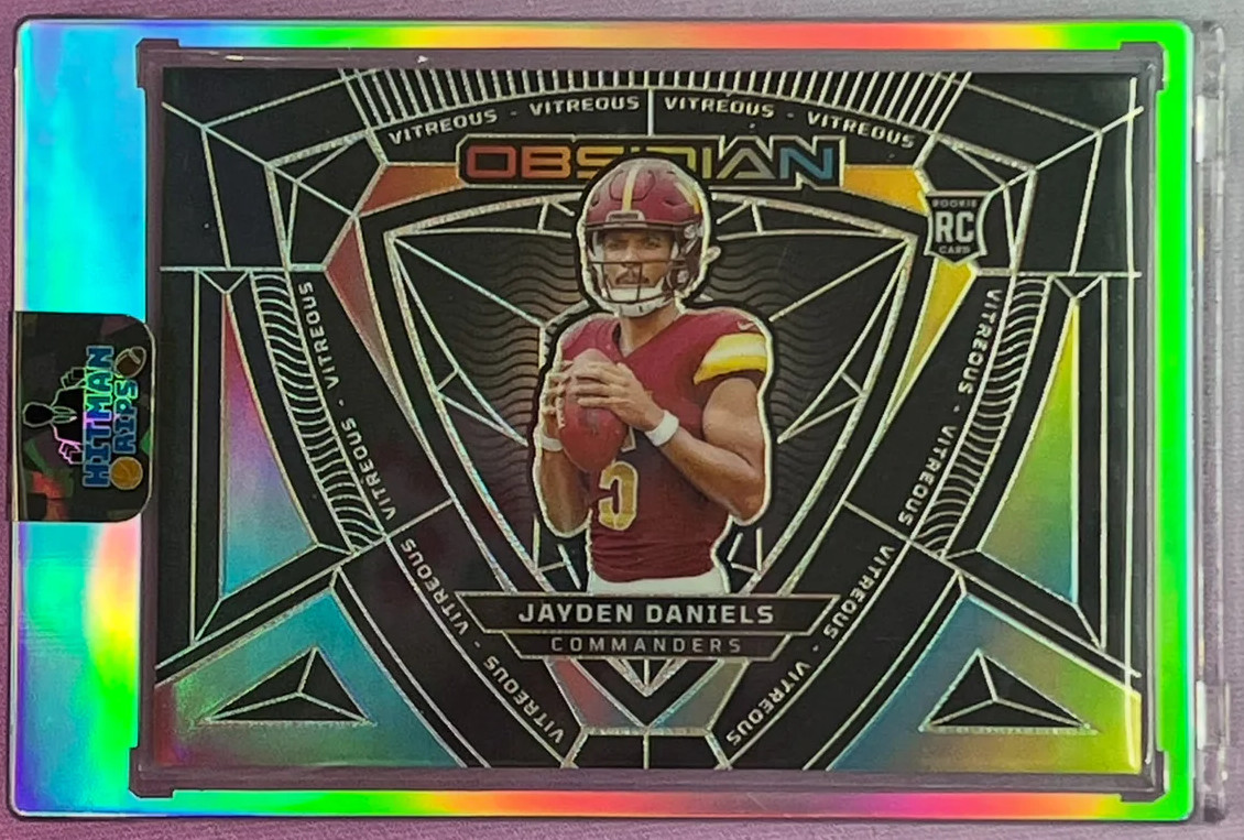 2024 PANINI OBSIDIAN JAYDEN DANIELS COMMANDERS ROOKIE VITREOUS *CASE HIT* SSP