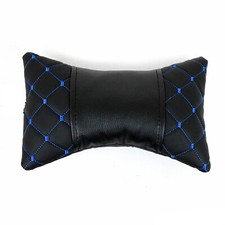 1x Car Seat Neck Pillow Head Shoulder Rest Pad Pu Leather Black Blue Stitches 1x Car Seat Neck Pillow Head Shoulder Rest Pad Pu Leather Black Blue Stitches