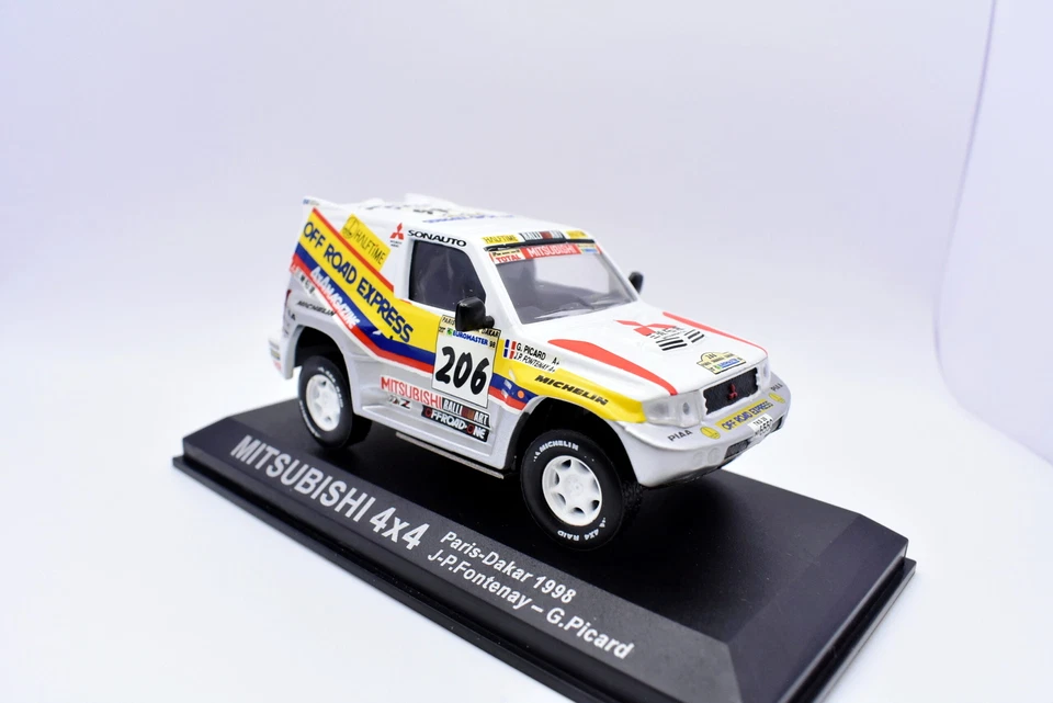 Modellino auto rally scala 1:43 Mitsubishi 4x4 diecast modellismo Paris Dakar - Immagine 2 di 4