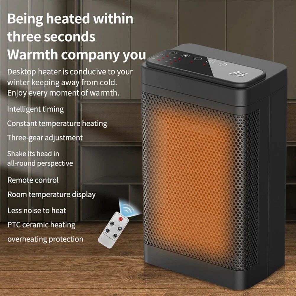 Fan Heater Fan Space Heater PTC Indoor Remote Control Electric Ceramic  Heater | eBay