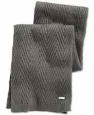  124 Ryan Seacrest Unisex Men Gray Herringbone Knit Casual Winter Scarf Shawl