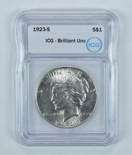 1923-S Peace Silver Dollar BU ICG *2593