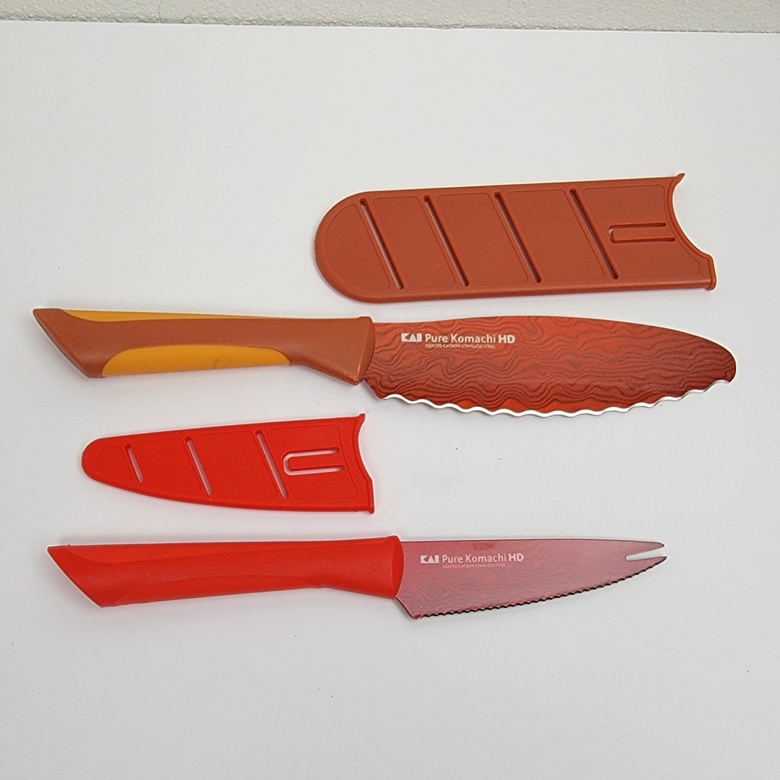 2 KAI Pure Komachi HD Knife Bread Tomato/Cheese Coated Carbon Stainless Steel