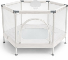 Aesthetic Kids Trampoline with Safety Net  Basketball Hoop - 220Lb Capacity
