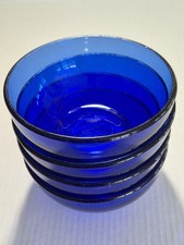 Set Of 4 Cobalt Blue Glass 6 X 3 Tall Cereal/...