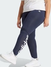 Adidas Women  s ESSENTIALS HIGH-WAISTED LOGO LEGGINGS In Legend Ink Plus Size 2X