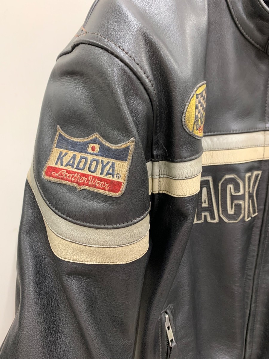 KADOYA Leather rider jacket Size: M Black Men | eBay
