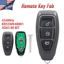 Keyless Remote Car Key Fob For Ford Fiesta Focus C-max 3b Kr55wk48801 4d63 Chip Keyless Remote Car Key Fob For Ford Fiesta Focus C-max 3b Kr55wk48801 4d63 Chip