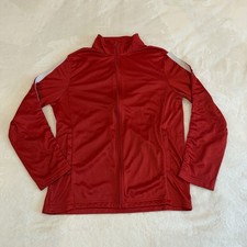 Pro Player Red Long Sleeve Track Jacket Full Zip Athletic Men's Med